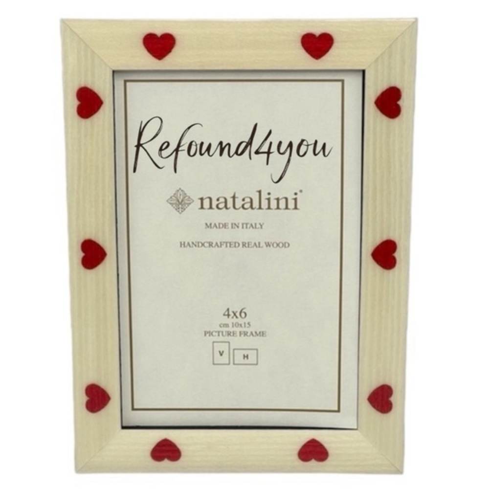 Natalini - ‘Hearts’ picture frame. 4” x 6”. NWT. Firm!